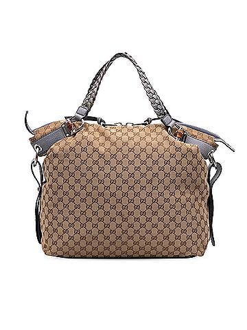 Gucci Large GG Canvas Bamboo Bar Tote (view 1)