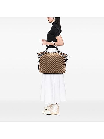 Gucci Large GG Canvas Bamboo Bar Tote (view 2)
