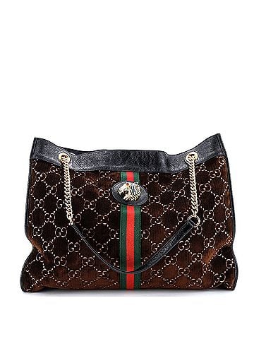 Gucci Rajah Chain Tote GG Velvet Large (view 1)