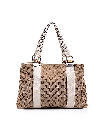 Gucci Medium GG Canvas Bamboo Libeccio Tote (view 1)