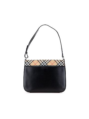 Burberry Nova Check Canvas Trimmed Leather Shoulder Bag (view 1)