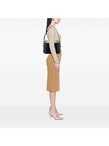 Burberry Nova Check Canvas Trimmed Leather Shoulder Bag (view 2)