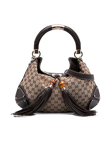 Gucci Medium GG Canvas Bamboo Indy Hobo (view 1)
