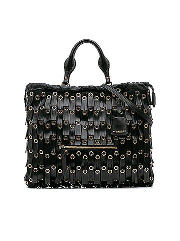 Burberry Calf Hair and Leather Grommet Fringe Big Crush Tote (view 1)