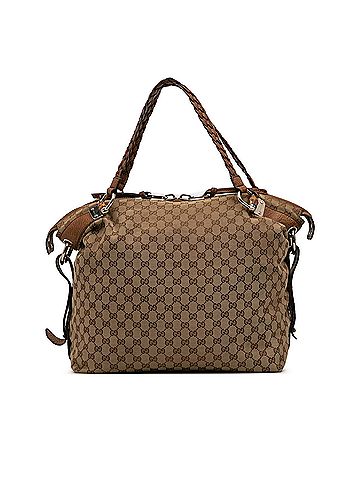 Gucci Large GG Canvas Bamboo Bar Tote (view 1)