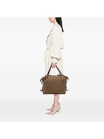 Gucci Large GG Canvas Bamboo Bar Tote (view 2)