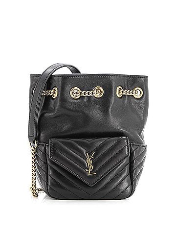 Saint Laurent Joe Bucket Bag Matelasse Chevron Leather Mini (view 1)