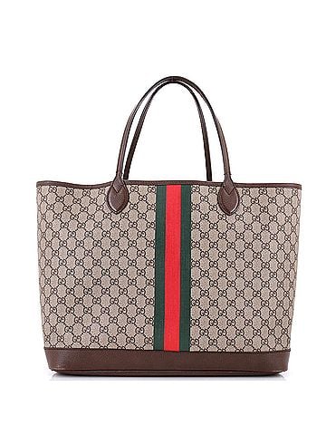 Gucci Ophidia Open Shopping Tote GG Coated Canvas Large (view 1)