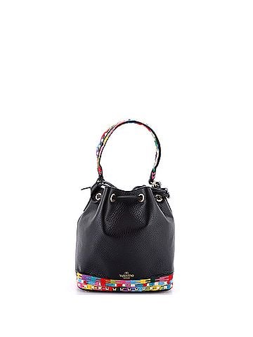 Valentino Garavani Geo Bucket bag Leather with Embroidered Detail (view 2)
