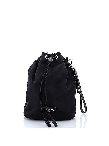 Prada Drawstring Wristlet Bucket Bag Tessuto Small (view 1)