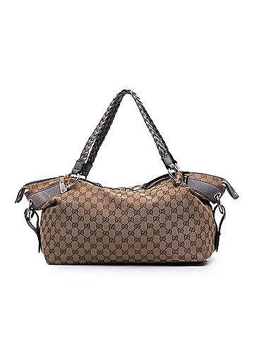 Gucci Medium GG Canvas Bamboo Bar Tote (view 1)