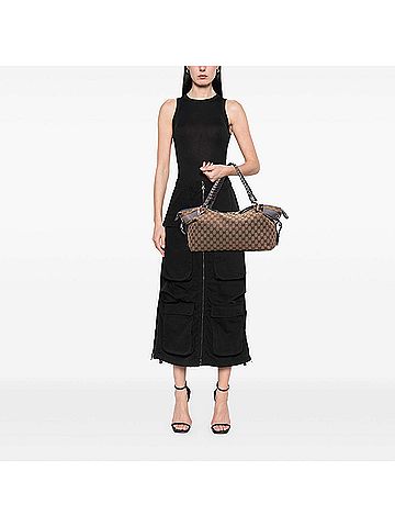 Gucci Medium GG Canvas Bamboo Bar Tote (view 2)