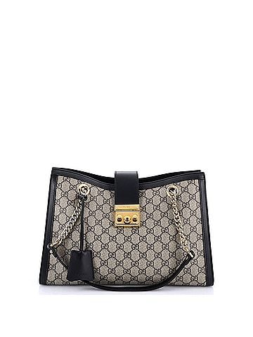 Gucci Padlock Chain Tote GG Coated Canvas with Leather Medium (view 1)