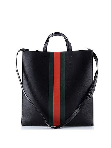Gucci Web and Snake Convertible Soft Open Tote Printed Leather Tall (view 2)