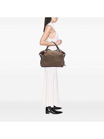 Gucci Large GG Canvas Bamboo Bar Tote (view 2)