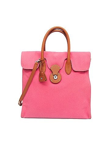 Ralph Lauren Ralph Lauren Ricky Women's Leather,Canvas Handbag,Shoulder Bag Brown,Pink (view 1)