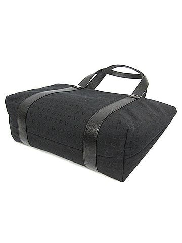 Bvlgari Bvlgari Logomania Women's Canvas,Leather Handbag Black (view 2)