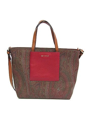 ETRO Etro Paisley Women's PVC,Leather Handbag,Shoulder Bag Brown,Multi-color,Red Color (view 1)