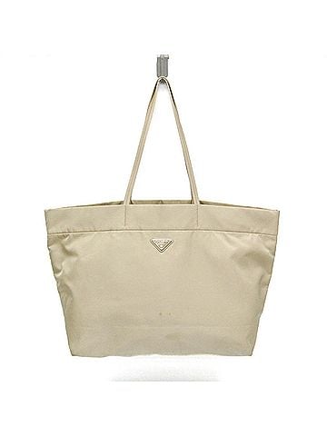 Prada Prada RE-NYLON Women's Nylon,Leather Tote Bag Beige (view 1)