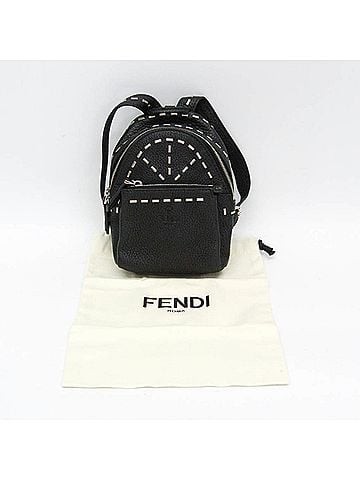 Fendi Fendi Selleria Key Ring 7AR471 Men,Women Leather Pouch Black (view 2)