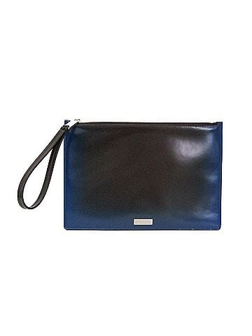 Salvatore Ferragamo Salvatore Ferragamo JP-661343 Object Holder Men,Women Leather Clutch Bag,Pouch Blue,Brown (view 1)
