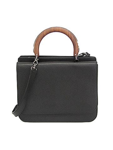 Max Mara Max Mara Wooden Handle Flap Bag Women's Leather,Wood Handbag,Shoulder Bag Black (view 1)