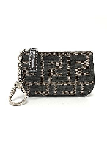 Fendi FENDI Zucca Wallet with Coin Purse and Key Ring, Canvas, Brown, Women's (view 2)