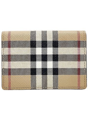 Burberry Burberry Check Trifold Wallet, PVC Leather, Beige, Black, BURBERRY Double Wallet AANN-15824 (view 1)
