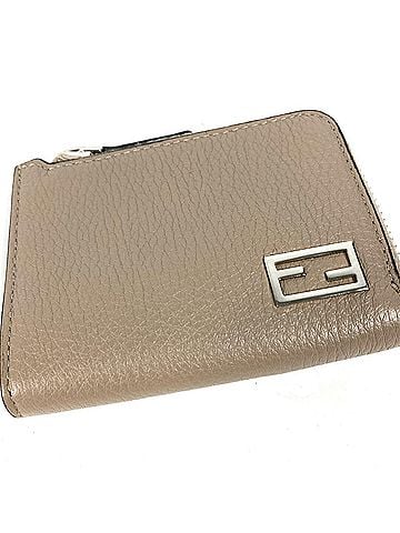 Fendi FENDI 7M0330 Fragment Case Wallet, Logo L-Shaped Zipper Coin Purse, Leather, Men's, Beige (view 2)