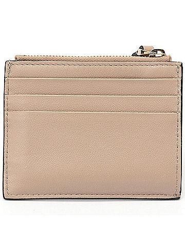 Valentino Valentino Studded Coin Card Holder Case Leather Pink Beige S-159014 (view 2)