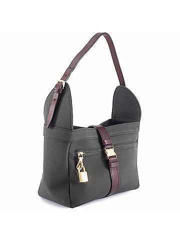 Loewe LOEWE Shoulder Bag, Canvas and Leather, Gray, Women's, Semi-Hand, (view 2)