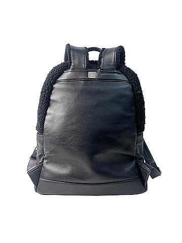 MCM MCM Women's Logo Backpack in Shearling Leather (view 2)