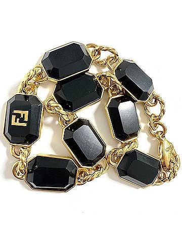 Fendi Fendi Men's FF Link Bracelet, Gold, 22cm (view 2)
