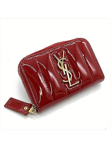 Saint Laurent Saint Laurent YSL Coin Case Enamel 553710 Red (view 1)