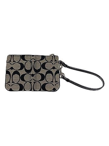 Coach COACH Signature Black Silver Canvas Accessory Pouch Wristlet for Women (view 2)