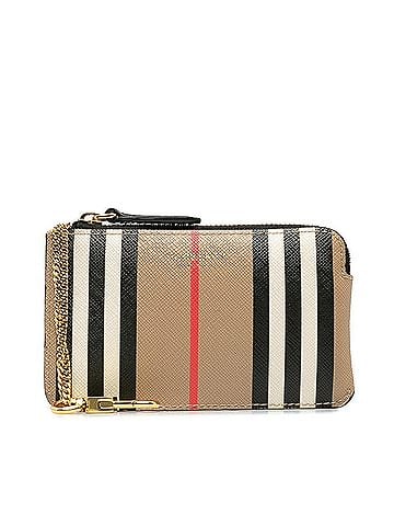 Burberry Burberry Check Coin Case Beige Multicolor PVC Leather Women's BURBERRY (view 1)
