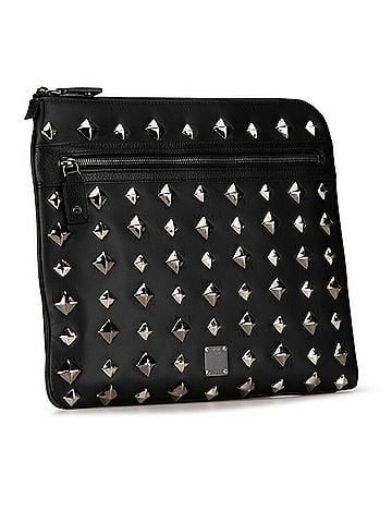 MCM MCM Visetos Glam Studs Clutch Bag Second Black Silver PVC Leather Women's (view 2)