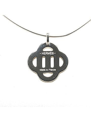 Hermès Hermes Chaine d'Ancre Isatis Necklace Silver Emerald Metal Women's HERMES (view 2)