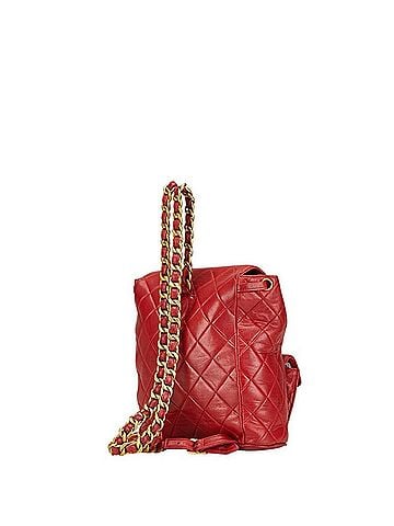 Chanel Chanel Matelasse Coco Mark Backpack Red Lambskin Women's CHANEL (view 2)