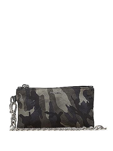 Prada Prada Camouflage Pouch/Coin Case in Black/Grey Nylon and Leather for Men (view 1)