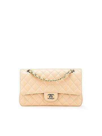 Chanel CHANEL Matelasse 25 Double Flap Coco Mark Chain Shoulder Bag in Beige Caviar Leather for Women (view 1)