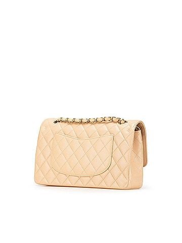 Chanel CHANEL Matelasse 25 Double Flap Coco Mark Chain Shoulder Bag in Beige Caviar Leather for Women (view 2)