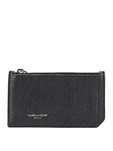Saint Laurent Saint Laurent coin case, pass fragment case 458583, black leather, men's, SAINT LAURENT (view 1)
