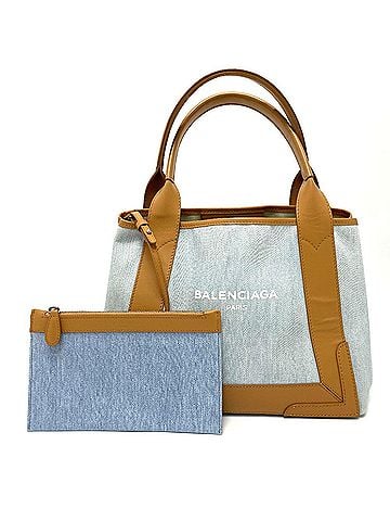 Balenciaga Balenciaga 339933 Logo print Bag Hand Bag Tote Bag Light blue (view 1)