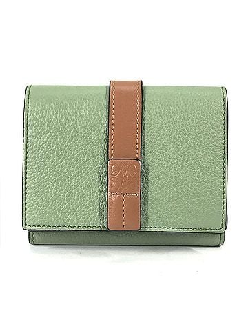 Loewe Loewe anagram Compact wallet Trifold wallet Green Brown (view 1)