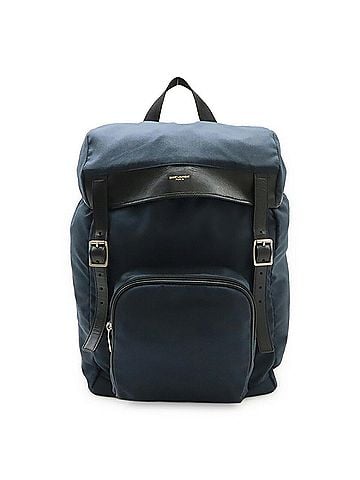 Yves Saint Laurent SAINT LAURENT PARIS YSL Yves Saint Laurent Hunting Rock Sack Backpack in Navy Canvas (342609) (view 2)