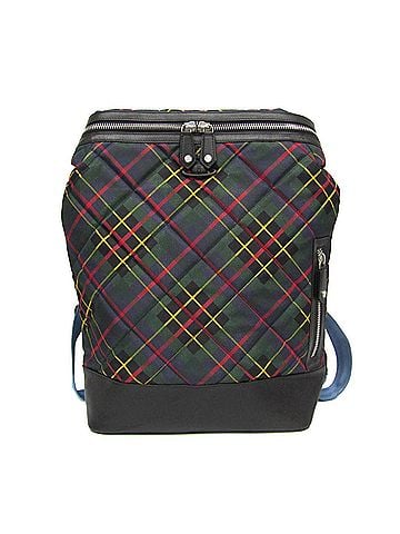 Vivienne Westwood Vivienne Westwood Orb Quilting Women,Men Nylon,Leather Backpack Black,Green (view 1)