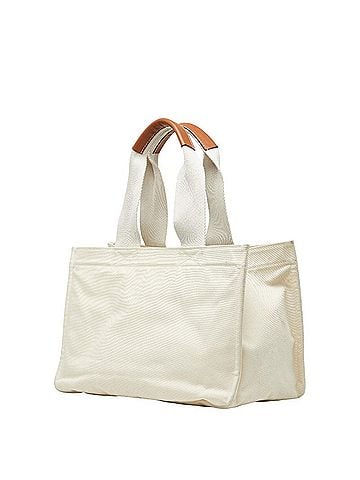 Loewe LOEWE Paula's Ibiza canvas tote bag in white, ivory, and blue. Women's. (view 2)