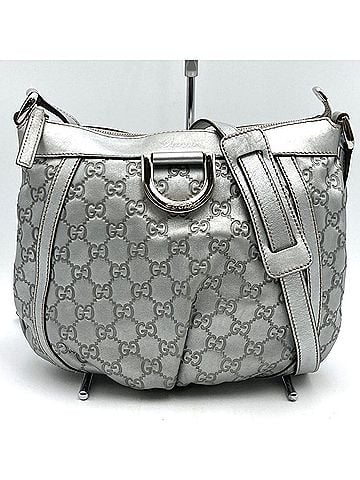Gucci GUCCI 203257 Abby Shoulder Bag in Guccissima Leather, Silver, Women's (view 1)