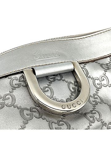 Gucci GUCCI 203257 Abby Shoulder Bag in Guccissima Leather, Silver, Women's (view 2)
